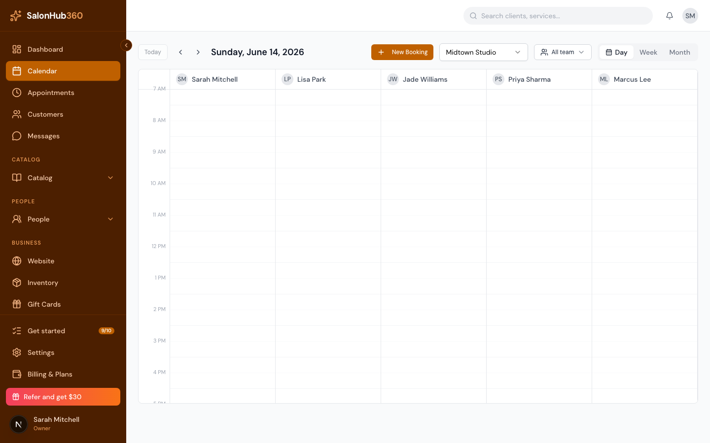 The time off form with staff, type, dates, and the All day toggle